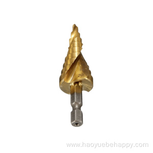 HSS Hex Shank Spiral Flute Step Drill Bit